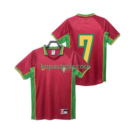 Billiga Fotbollströjor Portugal 7 Retro Hemma tröja 1998 Kortärmad